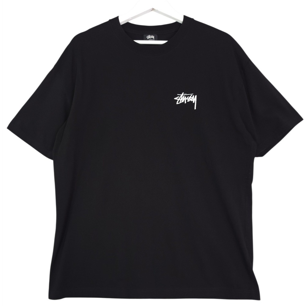 Stussy Fuzzy Dice Graphic T-Shirt Men XL Black Cotton Short Sleeve Streetwear